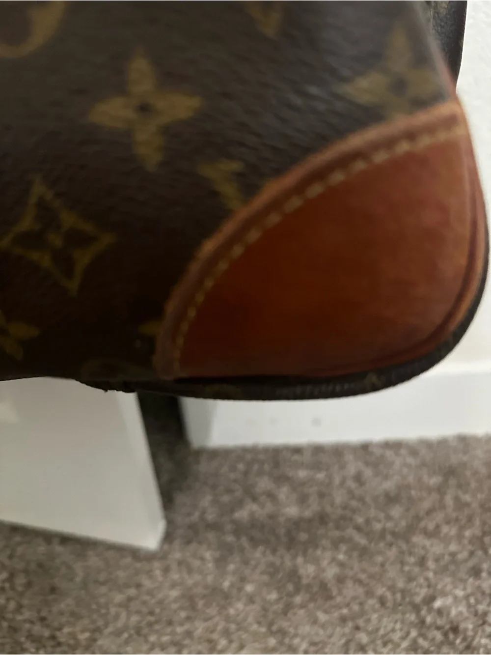 Louis Vuitton Monogram Canvas Travel Duffel with Tan Leather Trim
